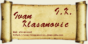 Ivan Klasanović vizit kartica